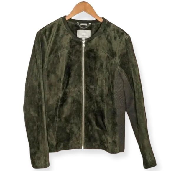 Soia & Kyo Jackets & Blazers - Soia & Kyo Regna Suede Leather Jacket in Deep Green XL